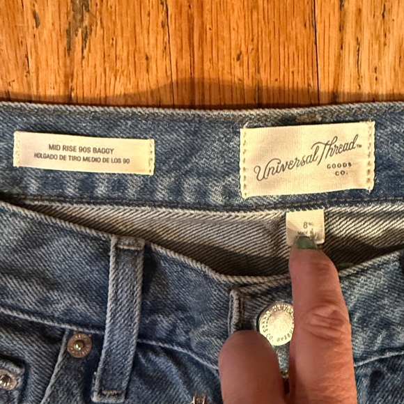 Universal Thread Light Blue Distressed Wide Leg Jeans - Picture 3 of 5